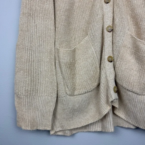 J Crew Linen Cotton Button Relaxed Cardigan Sweater - Picture 4 of 6